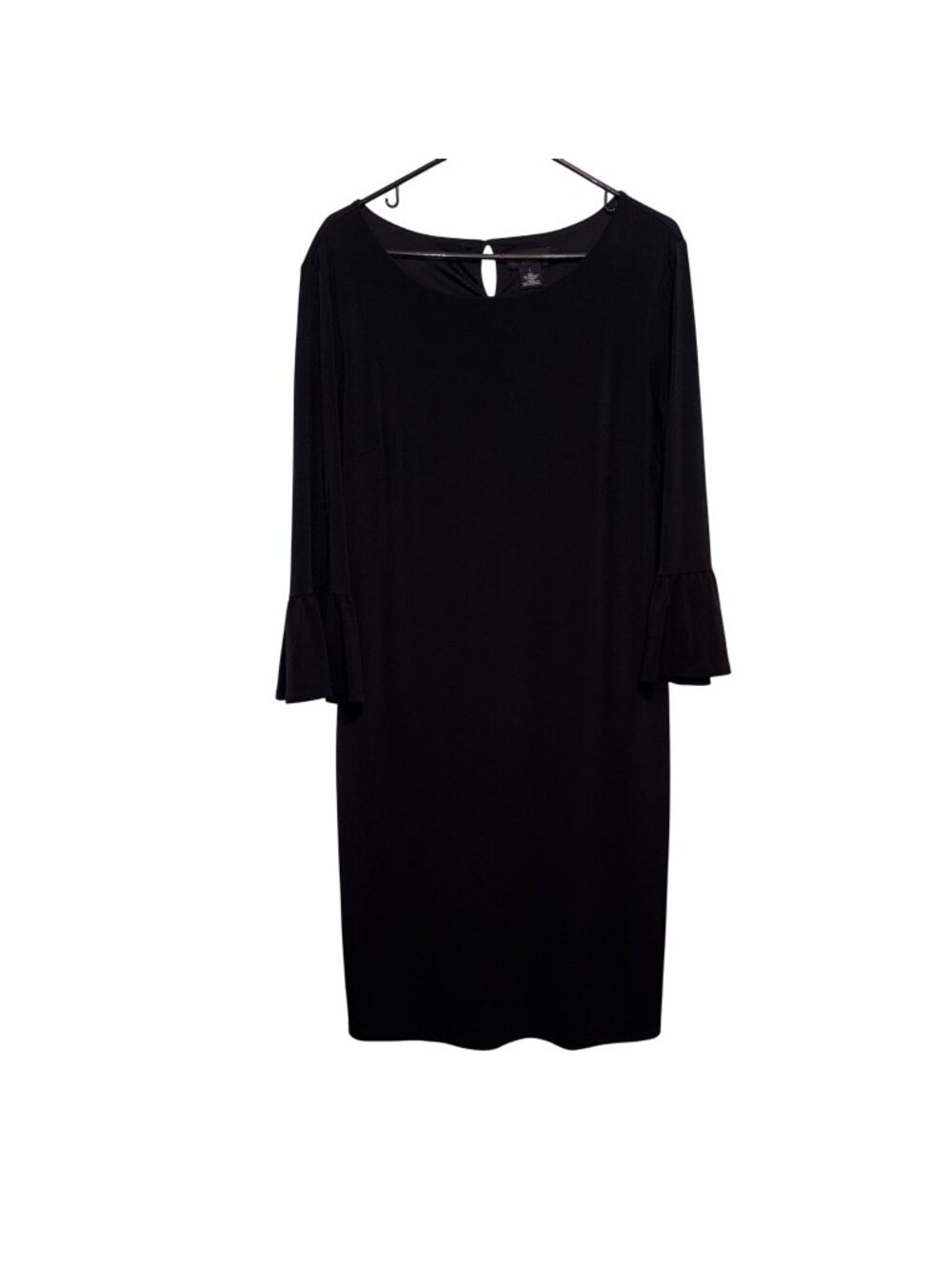 Liz Claiborne Career Black Bell Sleeve Shift Dress Size L